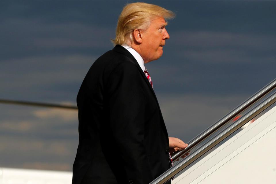 Donald Trump boards Air Force One for his first trip: Reuters