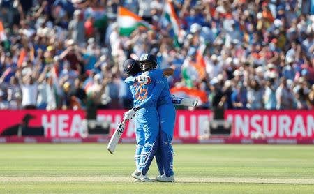 Cricket - England v India - Third International T20 - The Brightside Ground, Bristol, Britain - July 8, 2018 India's Hardik Pandya and Rohit Sharma celebrate victory Action Images via Reuters/Ed Sykes