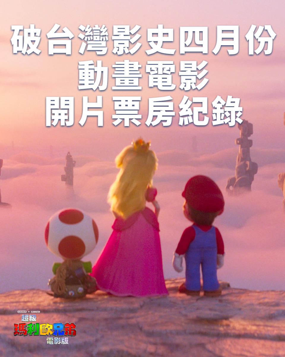《超級瑪利歐兄弟電影版》破台灣影史4月份動畫電影開片票房紀錄