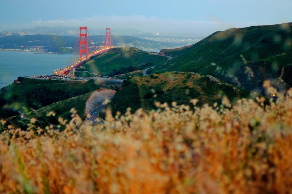 Roads near the Golden Gate Bridge, The Presidio, San Francisco, California, USA
