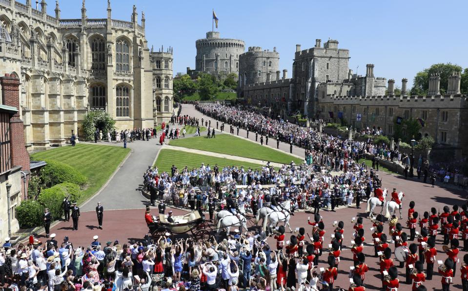 <h1 class="title">Prince Harry Marries Ms. Meghan Markle - Procession</h1><cite class="credit">Odd Anderson - WPA/Getty Images</cite>