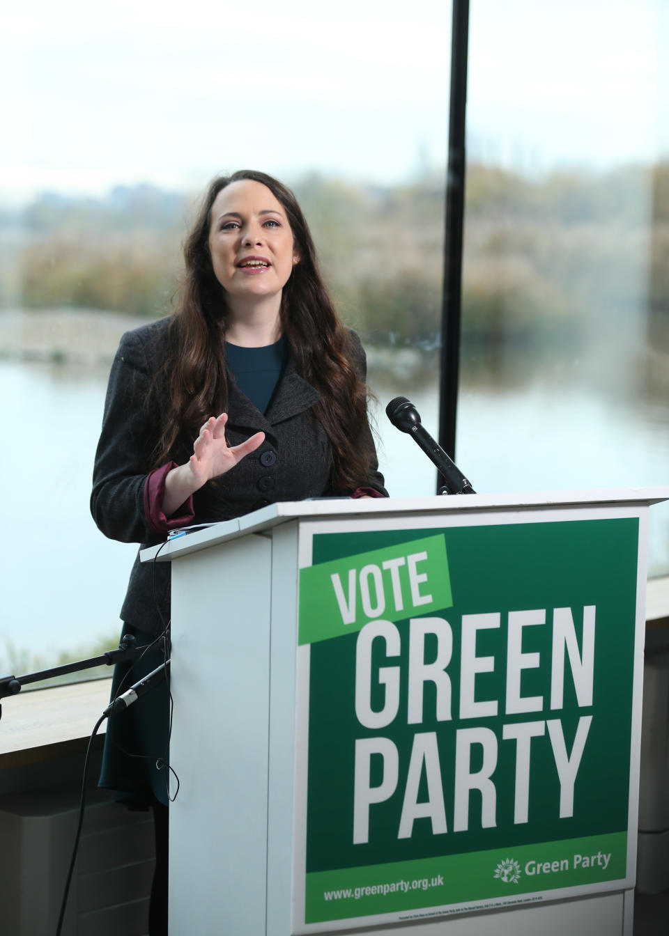 Green Party Deputy leader Amelia Womack at the Observatory, London Wetlands Centre, for the launch of the Green Party manifesto for the 2019 General Election. PA Photo. Picture date: Tuesday November 19,2019. See PA story POLITICS Election. Photo credit should read: Isabel Infantes/PA Wire