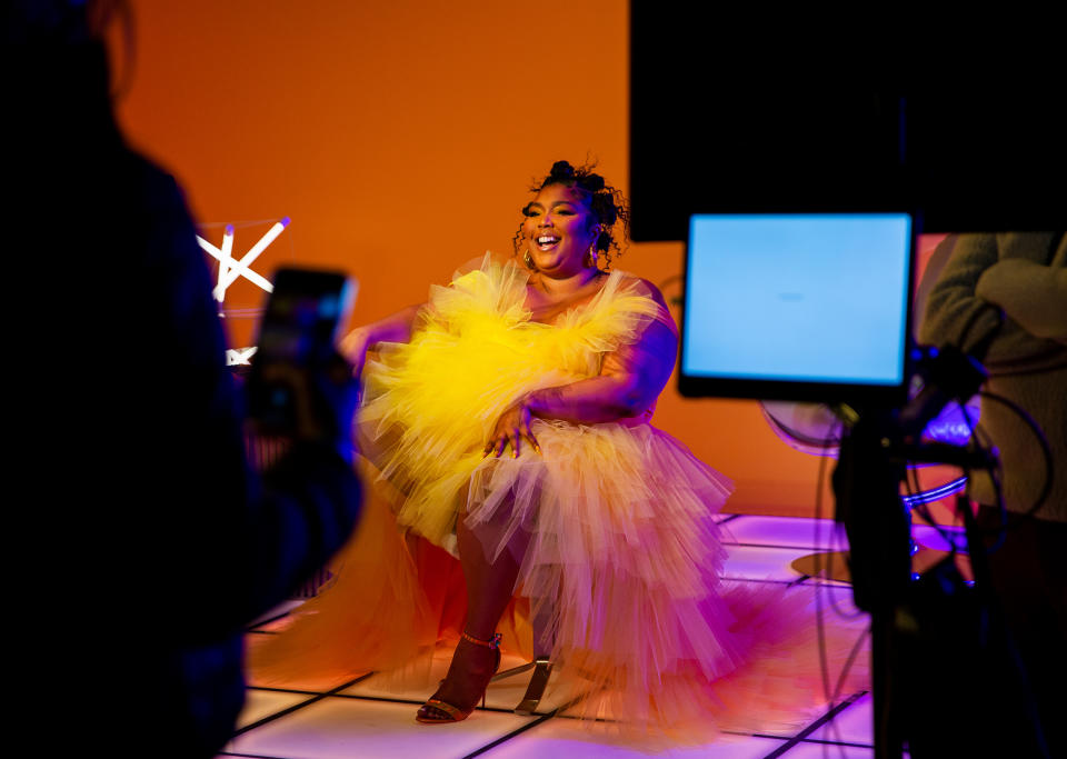 <p>Lizzo goes glam on Jan. 27 while shooting Logitech's new Defy Logic campaign — and marking the occasion with a new song, "Special."</p>