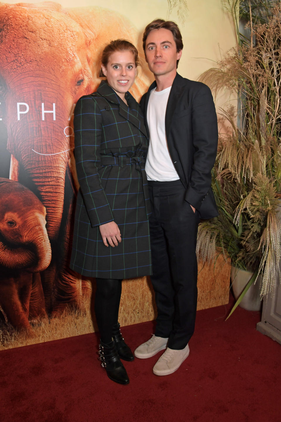 LONDON, ENGLAND - OCTOBER 17:   Princess Beatrice of York and Edoardo Mapelli Mozzi attend the London Premiere of Apple's acclaimed documentary "The Elephant Queen" on October 17, 2019 in London, England.  (Photo by David M. Benett/Dave Benett/Getty Images for Apple)