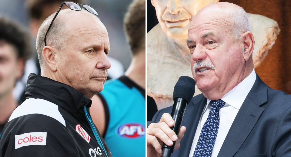 AFL great Leigh Matthews believes Ken Hinkley's post-match comments would have gone down like a lead balloon. Image: Getty