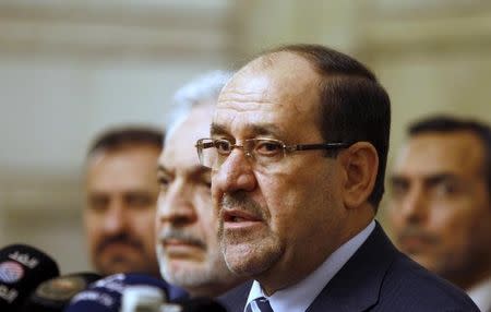 Iraq's then Vice President Nuri al-Maliki speaks during a news conference in Baghdad in this file photo taken November 29, 2014. REUTERS/Ahmed Saad