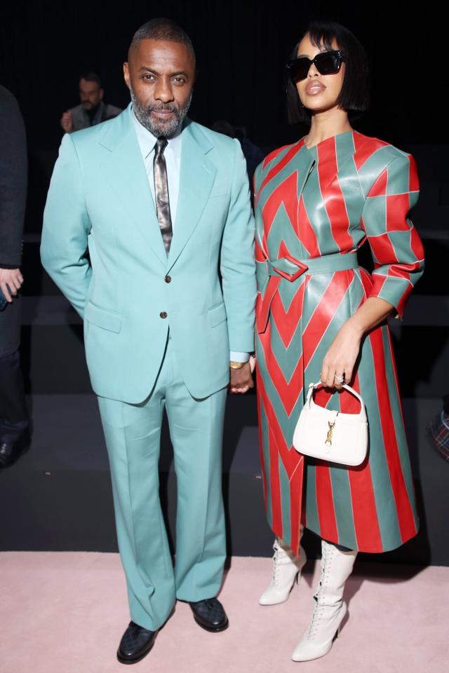 Idris Elba and Wife Sabrina Wear Complementary Ensembles at Gucci Fashion  Show in Milan