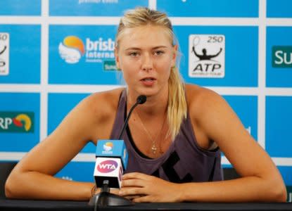 File Photo - Maria Sharapova of Russia speaks during a news conference at the Brisbane International tennis tournament in Brisbane, Australia on January 1, 2013. REUTERS/Daniel Munoz/File Photo   
Picture Supplied by Action Images