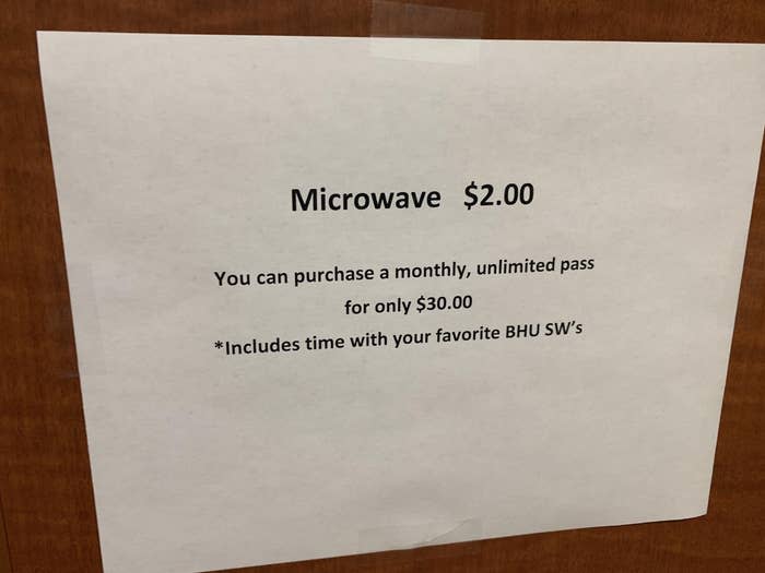 "Microwave $2.00"