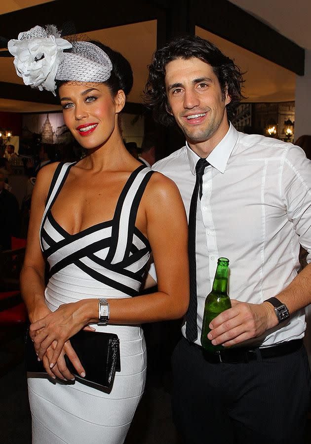 Megan Gale with Andy Lee in late 2010. Source: Getty