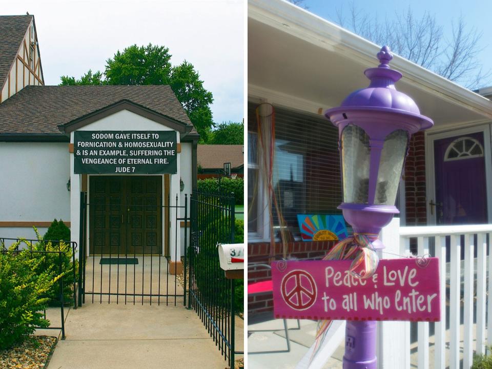 Westboro Baptist Church and Equality House diptych