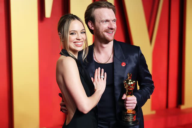 <p>Phillip Faraone/VF24/Getty</p> Claudia Sulewski and Finneas O'Connell at the 'Vanity Fair' Oscars party in Beverly Hills on March 10, 2024