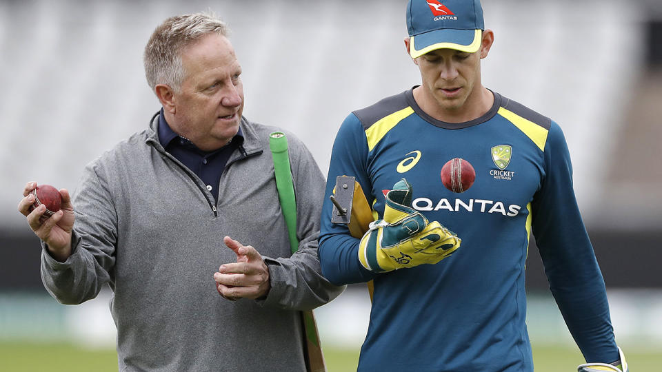 Ian Healy and Tim Paine, pictured here in Manchester during the fourth Ashes Test.