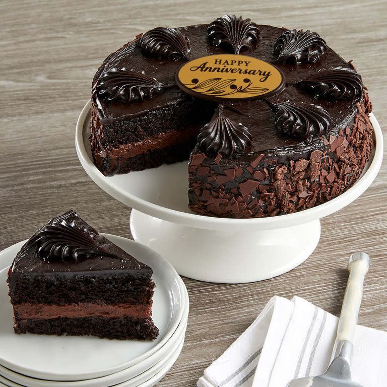 16) Happy Anniversary Chocolate Mousse Torte Cake