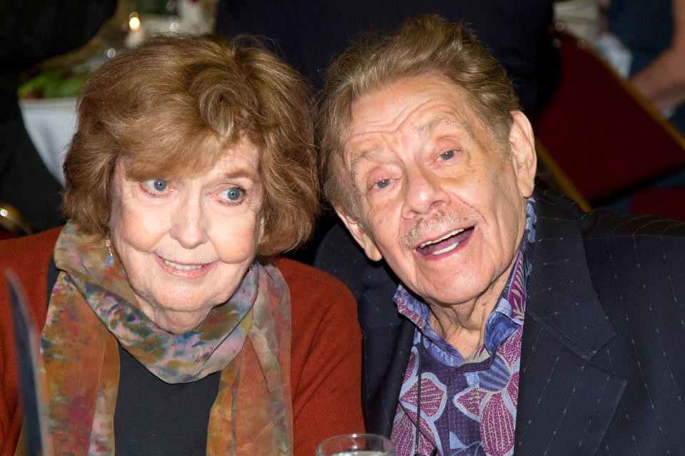 NEW YORK, NY - MAY 24:  Actors Anne Meara and Jerry Stiller attends the 62nd Annual Outer Critics Circle Awards at Sardi's on May 24, 2012 in New York City.  (Photo by Ben Hider/Getty Images)