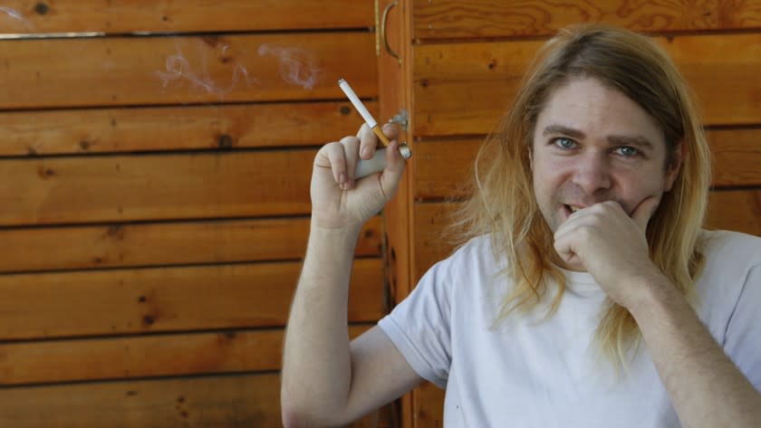 Ariel Pink poses for a portrait in Los Angeles. His new album, "pom pom," was released Monday.