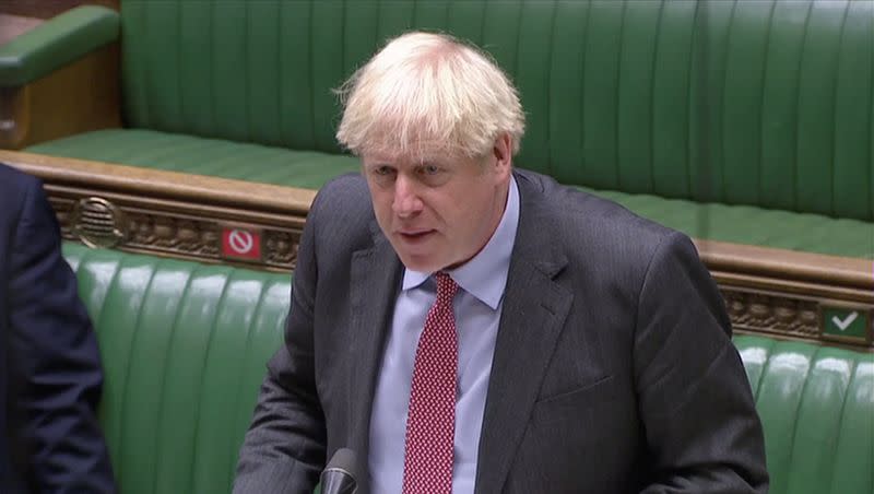 Britain's PM Johnson attends the weekly question time debate in Parliament in London