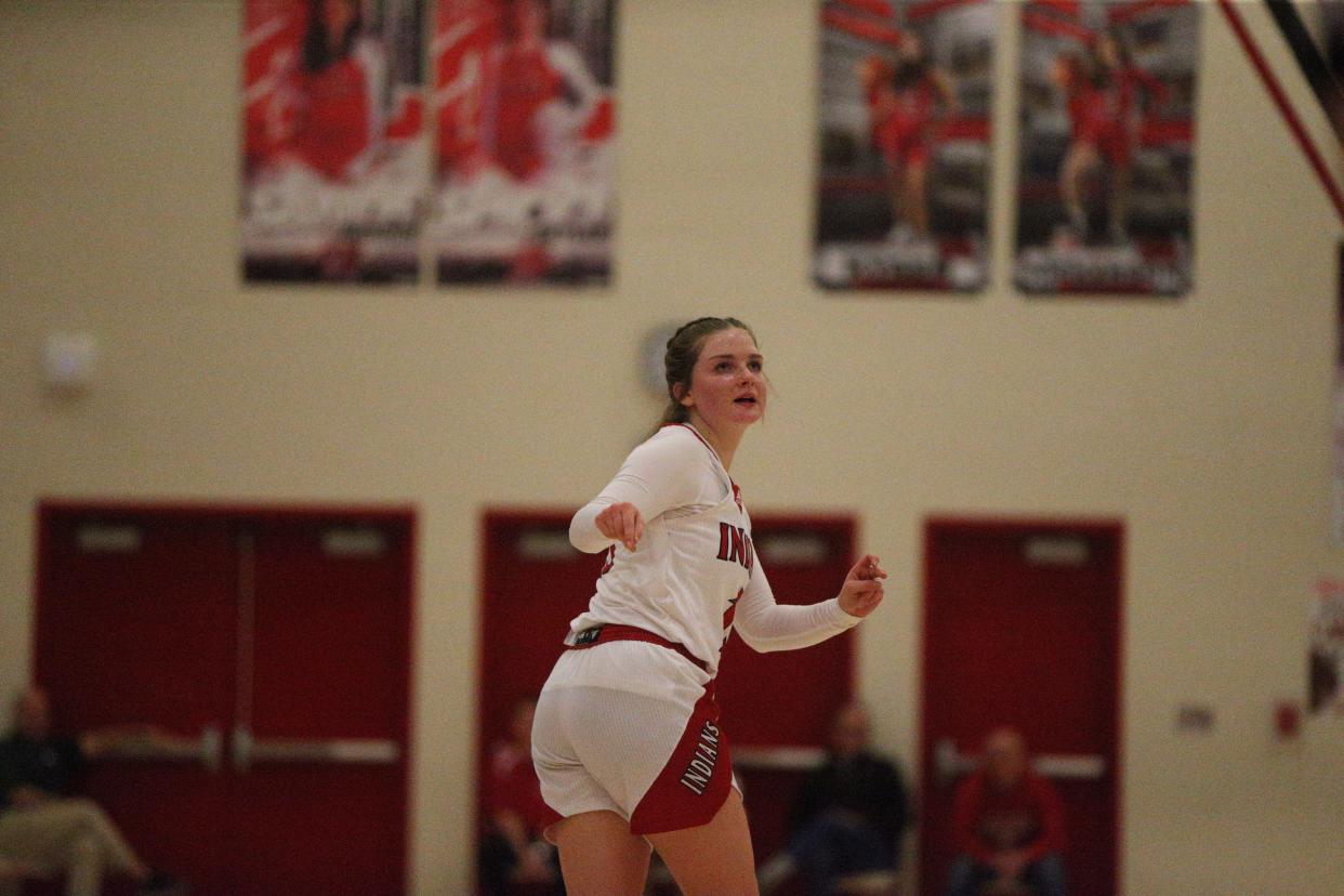Twin Lakes senior Olivia Nickerson watches one of her 3-point attempts during the first quarter against Faith Christian on Wednesday, Dec. 27, 2023.