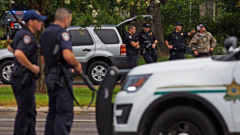 Police on the scene of last week’s shooting at Maryland High School. Source: Yahoo Magazines