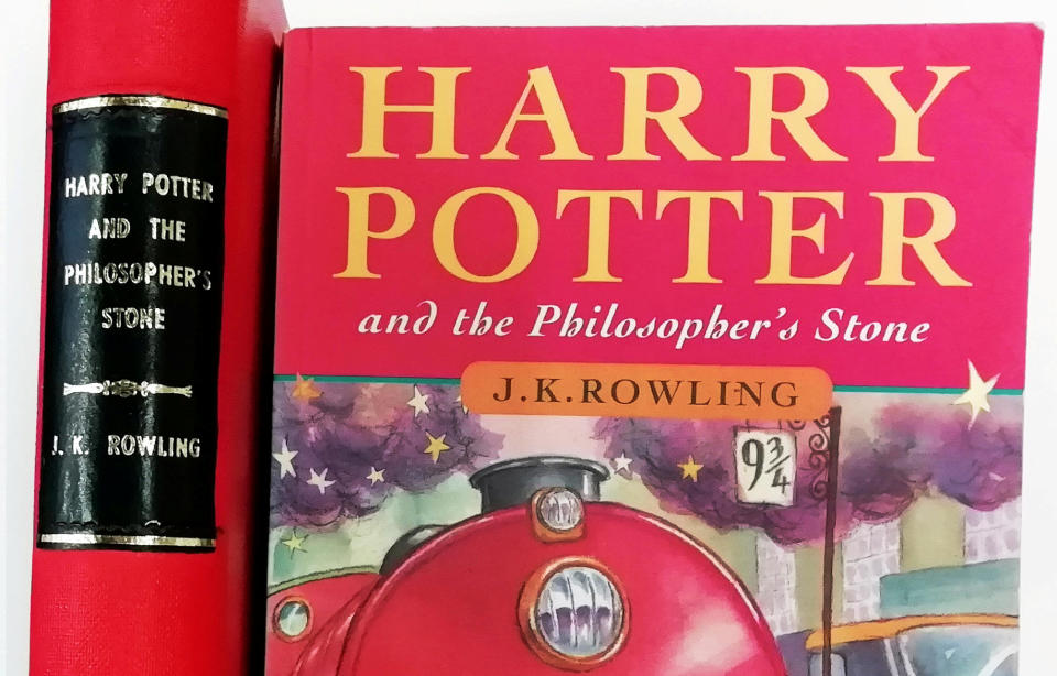 At first glance it could be a children’s paperback found in any charity shop, but this copy of Harry Potter is a spellbinding find for book collectors.  See SWNS story SWMDpotter.  It is a first edition of Harry Potter and the Philosopher’s Stone and it is in remarkably good shape for something presumably thumbed by a young muggle back in 1997, before films, fame and merchandise deals made Harry Potter a multi-million pound enterprise.  The copy, once £4.99, is on sale with St Mary’s Books, the antiquarian bookshop in St Mary’s Hill, Stamford, with a rather hefty price tag of £12,500.  A hardback first edition, also on sale at the shop, is priced £95,000. That works out at £426 per page.  The books, which won’t be stored at the bookshop for security reasons,were tracked down by St Mary’s book dealer Chandray Roux and shop owner Marcus Tyers, who specialises in Harry Potters, Ian Fleming novels, and Wisden cricketers’ almanacks.