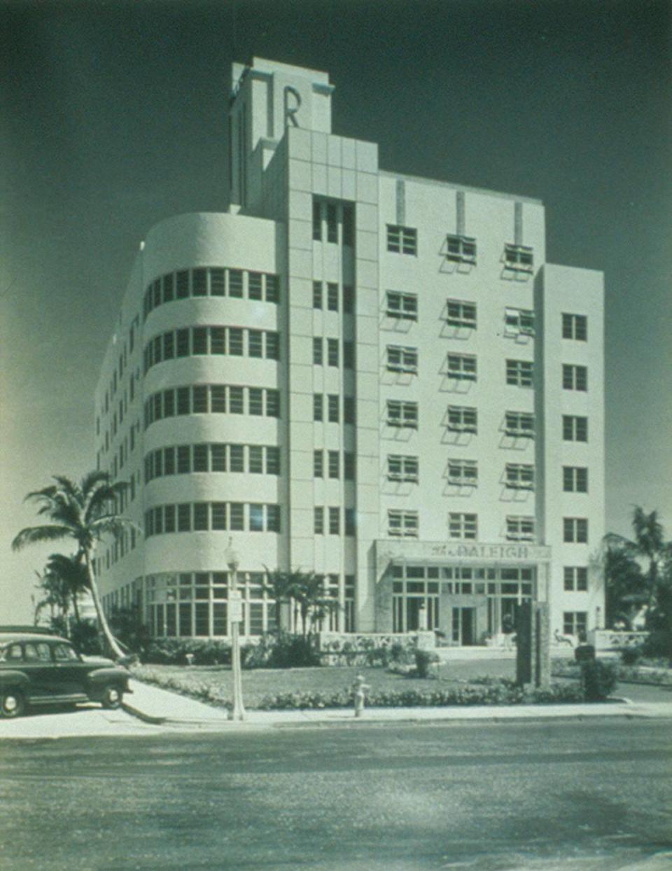 Miami Beach’s Raleigh Hotel was designed by L. Murray Dixon. No year is known for this photo, on display at the Bass Museum in a collection of photos of Dixon’s works.