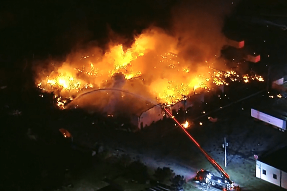 Michigan Warehouse Fire (via WDIV)