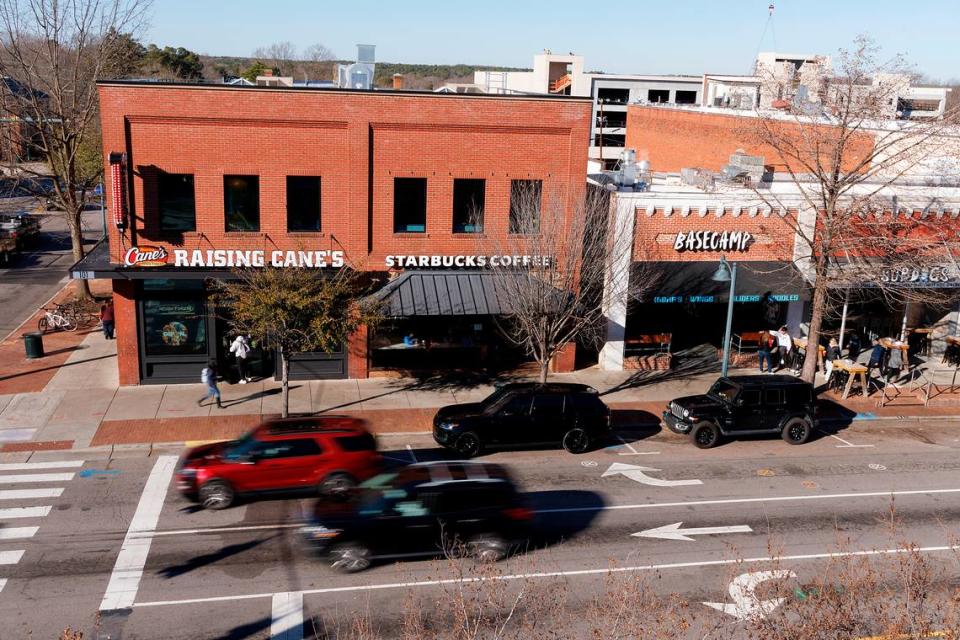 Traffic moves along Franklin Street on Thursday, Jan. 11, 2024, in Chapel Hill, N.C.