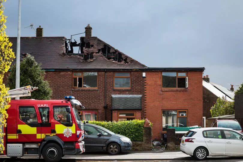 The scene of the fire on Warrington Road