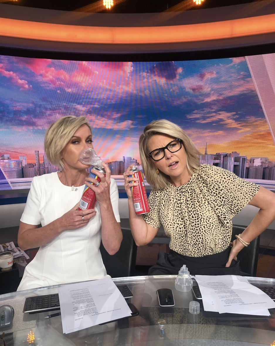 Deb and Georgie hammed it up on the Today set. Photo: Instagram/georgiegardner9.