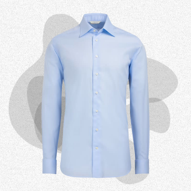 <p>Courtesy of Suitsupply</p><p>Don’t ruin a suit by pairing it with a subpar dress shirt. Grab a well-made, semi-tailored shirt like this one from Suitsupply. It features a slim fit through the waist for a flattering look, and the all-cotton fabric resists wrinkles, too.</p><p><strong>Colorways:</strong> 3</p><p><strong>Fabrics:</strong> 100% cotton</p><p><strong>Sizes:</strong> 13.5-18; regular & long cut</p><div><table><thead><tr><th>Pros</th><th>Cons</th></tr></thead><tbody><tr><td><p>Added fabric in cuffs and collars for comfortable feel</p></td><td><p>Limited color options</p></td></tr></tbody></table></div><p>[$89; <a href="https://go.skimresources.com?id=106246X1712071&xs=1&xcust=mj-mensdressshirts-cleblanc-091123-update&url=https%3A%2F%2Fsuitsupply.com%2Fen-us%2Fmen%2Fshirts%2Flight-blue-royal-oxford-slim-fit-shirt%2FH9304.html" rel="noopener" target="_blank" data-ylk="slk:suitsupply.com;elm:context_link;itc:0;sec:content-canvas" class="link ">suitsupply.com</a>]</p>