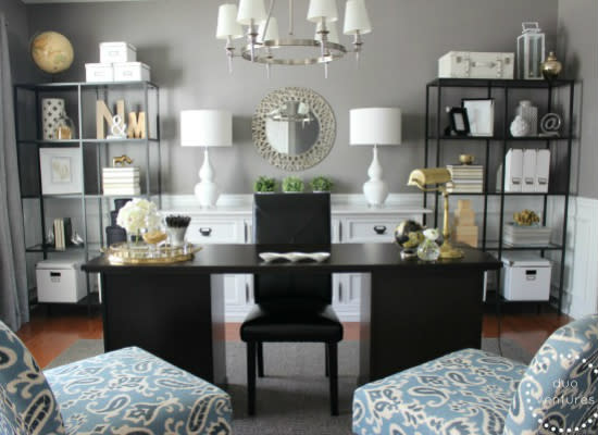 <body> <p>Why simply work at the dining room table when you can claim the whole space as your office? Fill in with inspirational accents to get your creative juices flowing, as the couple behind the blog <a rel="nofollow noopener" href=" http://duoventures.blogspot.com/2013/04/turning-dining-room-into-office-part-2.html" target="_blank" data-ylk="slk:Duo Ventures;elm:context_link;itc:0;sec:content-canvas" class="link ">Duo Ventures</a> did in their dining room conversion. And, most important, stock up on storage for office supplies and files—less visual clutter means less need for a door to separate the <a rel="nofollow noopener" href=" http://www.bobvila.com/slideshow/10-ingenious-alternatives-to-a-traditional-home-office-43096?bv=yahoo" target="_blank" data-ylk="slk:office;elm:context_link;itc:0;sec:content-canvas" class="link ">office</a> mess from the rest of the house. </p> <p><strong>Related: <a rel="nofollow noopener" href=" http://www.bobvila.com/slideshow/10-tips-for-creating-a-home-office-that-works-for-you-34432#.VVoBZY5Viko?bv=yahoo" target="_blank" data-ylk="slk:10 Tips for Creating a Home Office That Works for You;elm:context_link;itc:0;sec:content-canvas" class="link ">10 Tips for Creating a Home Office That Works for You</a> </strong> </p> </body>