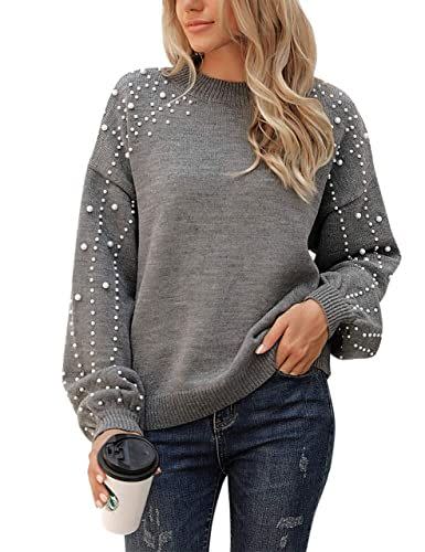 14) Pearl-Beaded Knit Sweater