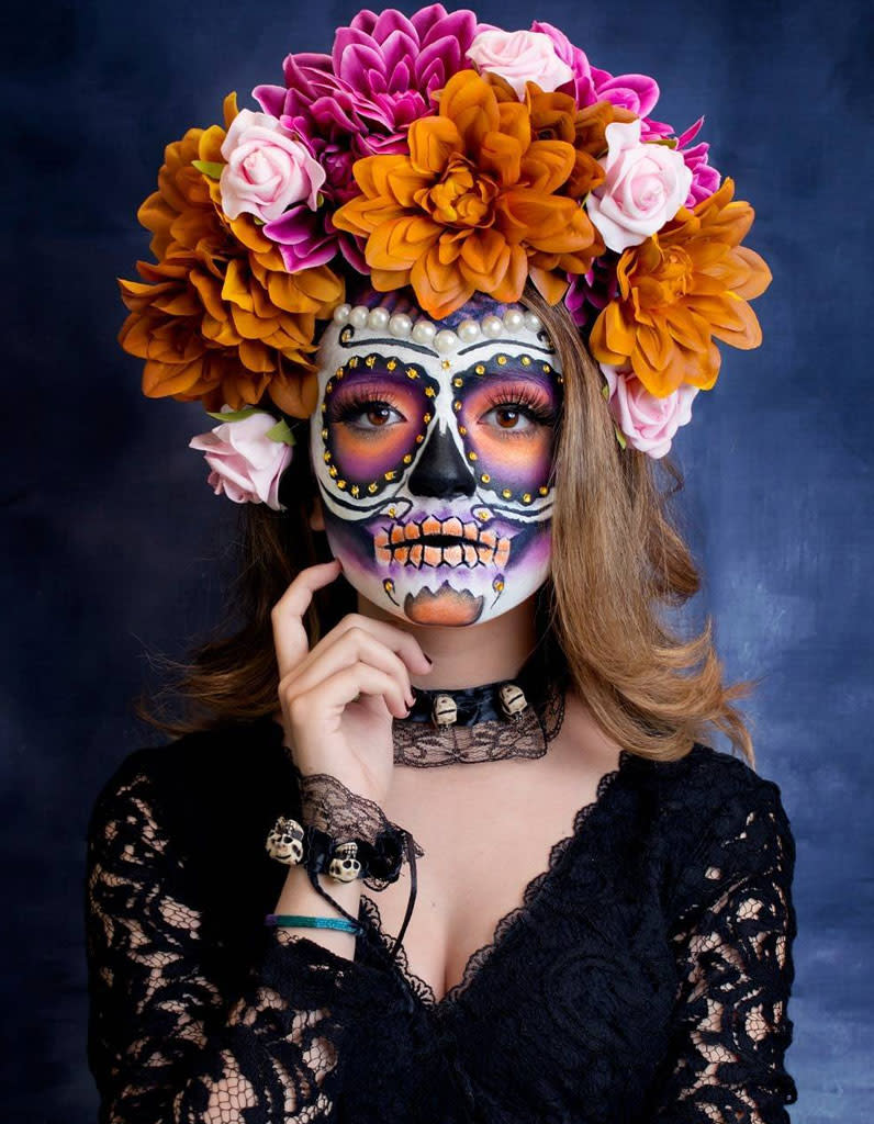 Maquillage Dia De Los Muertos élaboré