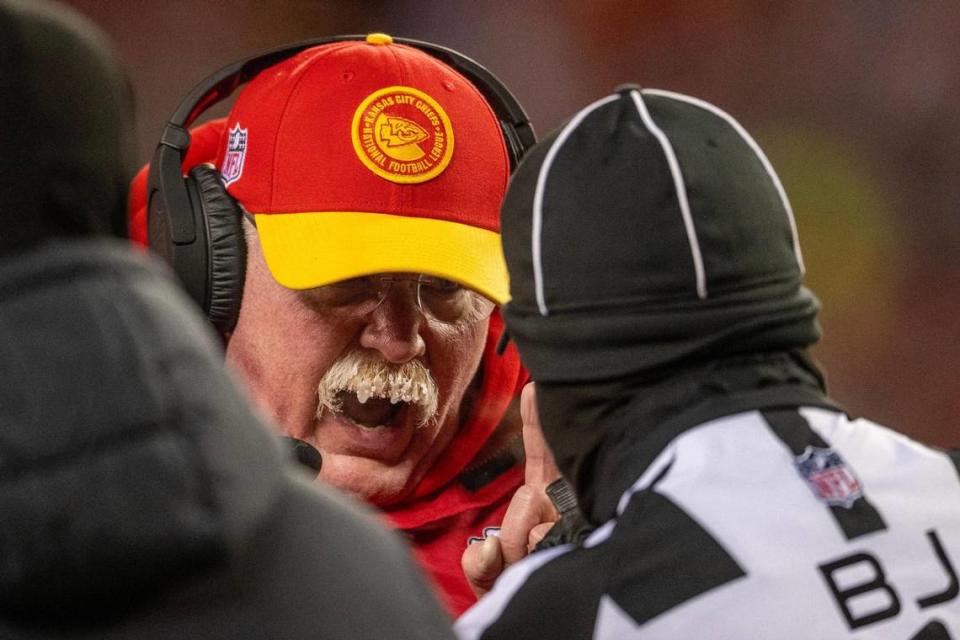 How cold was it Saturday at the Chiefs-Dolphins game? Check out Chiefs coach Andy Reid’s mustache. Emily Curiel/ecuriel@kcstar.com