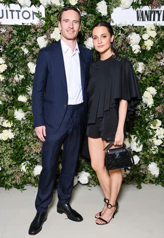 Pascal Le Segretain/Getty for Louis Vuitton Alicia Vikander and Michael Fassbender attending the Vanity Fair x Louis Vuitton dinner in France.