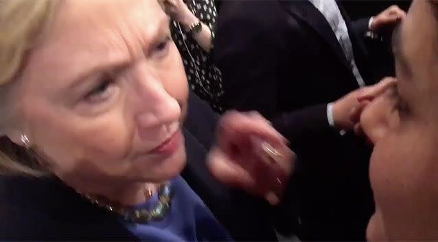 ‘I’m sick of it’: Furious Hillary hits out at Greenpeace activist. Source: YouTube.