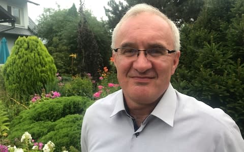 Jacek Kotula, a conservative politician and anti-LGBTQ campaigner, insists he is fighting for his grandchildren's future - Credit: Peter Foster/The Telegraph