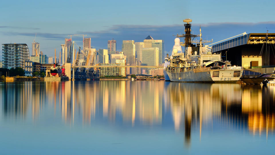 Image of HMS Argyll at the Excel Centre in London. This image was taken with a Neutral Density filter and long exposure (Picture: UK MOD/Crown 2019)