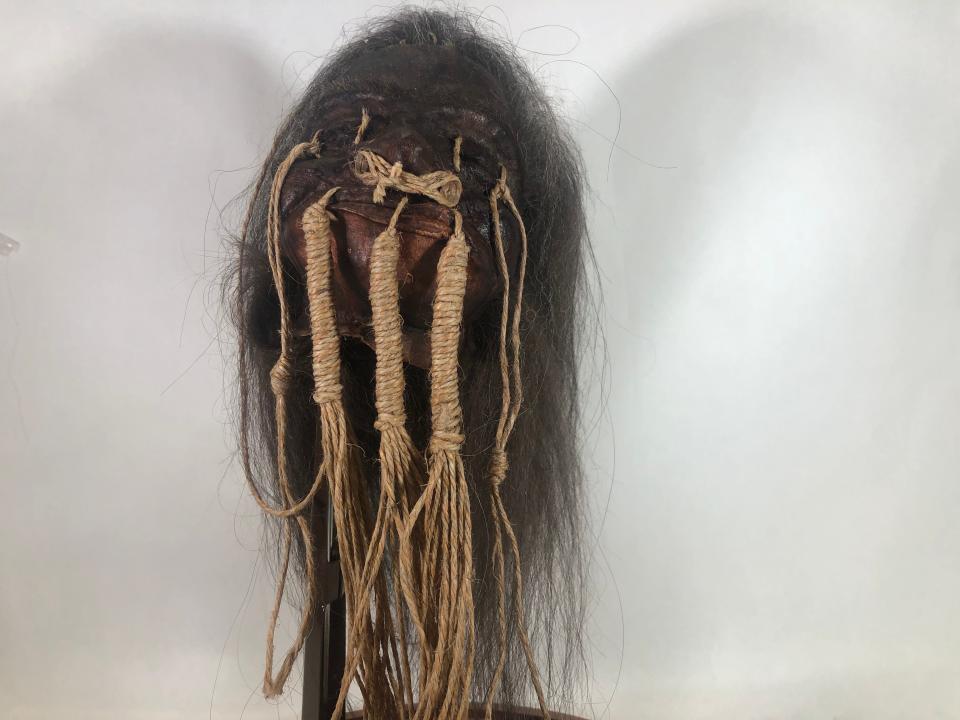 It may be just latex and horsehair, but this shrunken head certainly looks convincing.