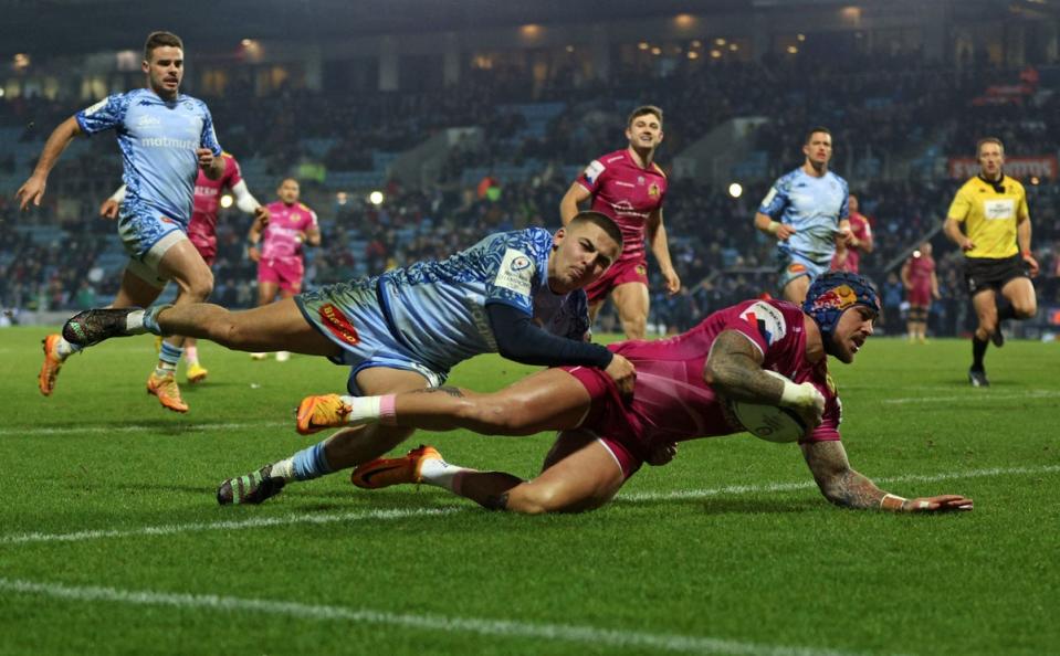 Jack Nowell was among the try-scorers (AFP via Getty Images)