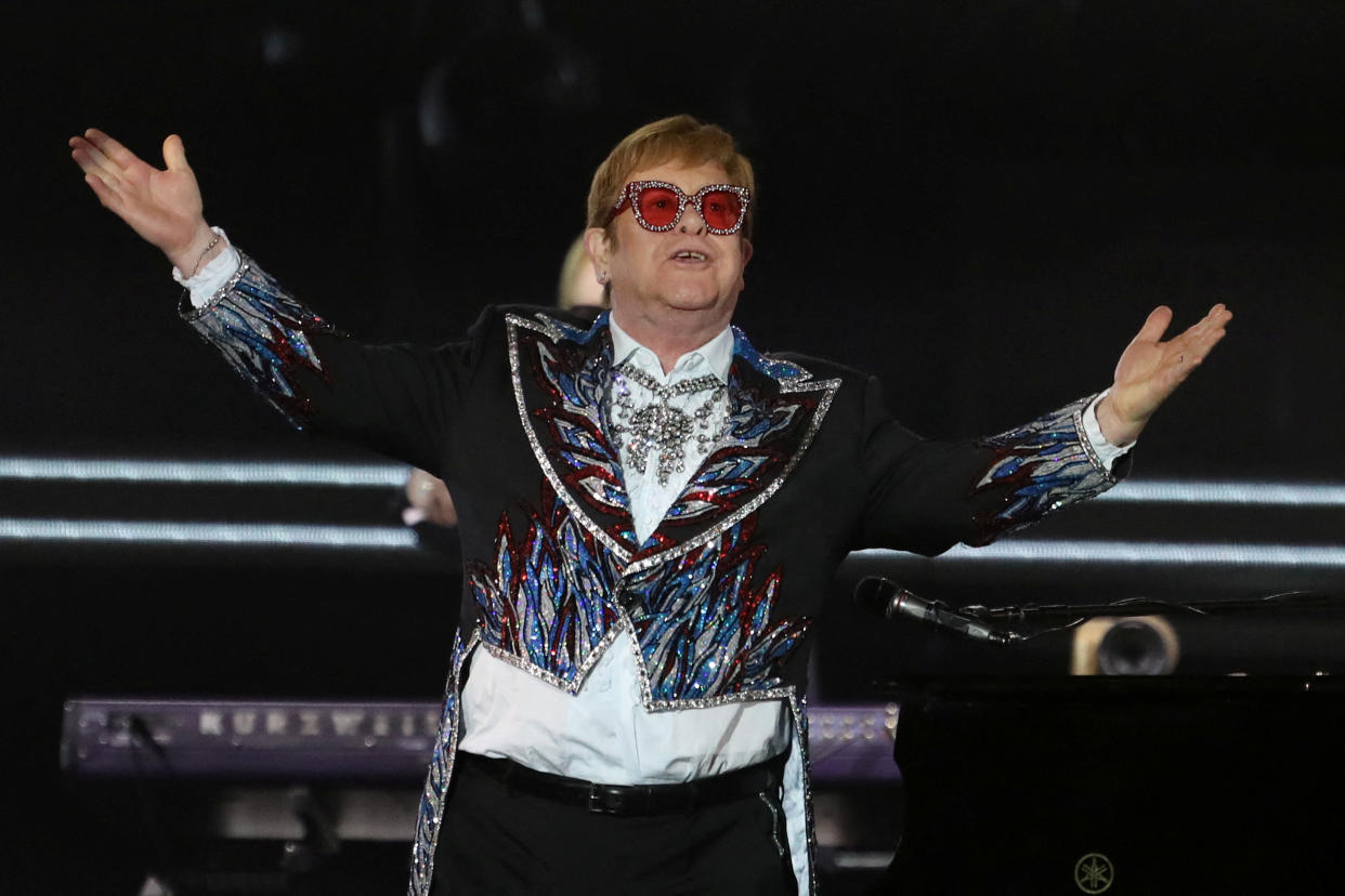 Elton John performs 