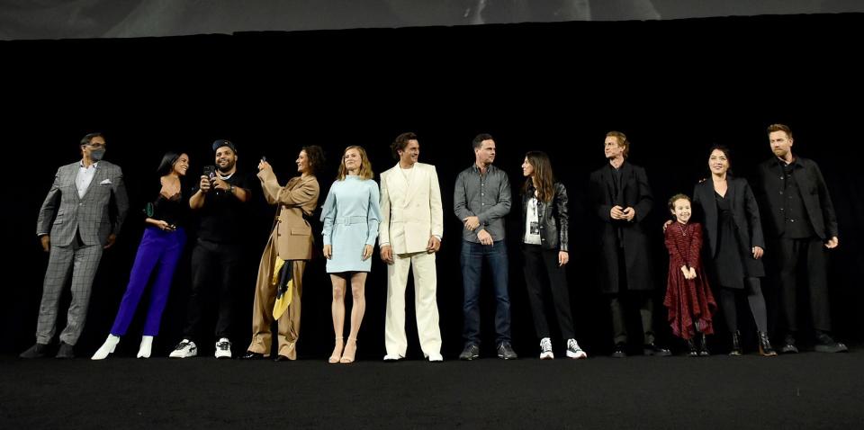 Jimmy Smits, Simone Kessell, O'Shea Jackson Jr., Indira Varma, Missy Chambless, Rupert Friend, Joby Harold, Michelle Rejwan, Hayden Christensen, Vivien Lyra Blair, Deborah Chow and Ewan McGregor attend a surprise premiere of the first two episodes of “Obi-Wan Kenobi” at Star Wars Celebration in Anaheim, California on May 26th.