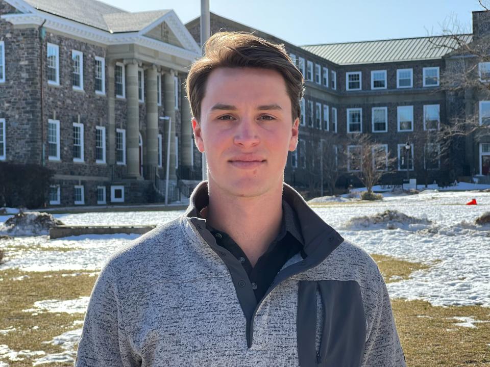 Dalhousie University hockey player Alec Bélanger, 21, is the recipient of this year's Atlantic University Sport student-athlete community service award. He started a program that pairs student volunteers with children with Down syndrome and their siblings, offering them a place to play and do activities.