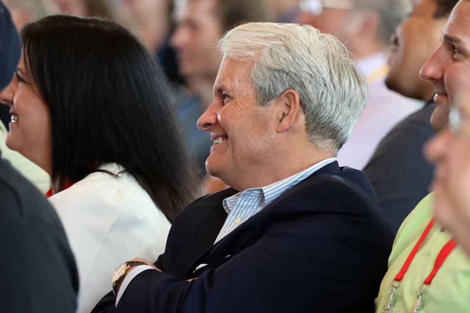 Thomas Griffith, former federal judge of the United States Court of Appeals for the District of Columbia Circuit, listens as Elder Ahmad S. Corbitt, General Authority Seventy of The Church of Jesus Christ of Latter-day Saints, speaks at the Braver Angels National Convention at Gettysburg College in Gettysburg, Pa., on Thursday, July 6, 2023. | Kristin Murphy, Deseret News