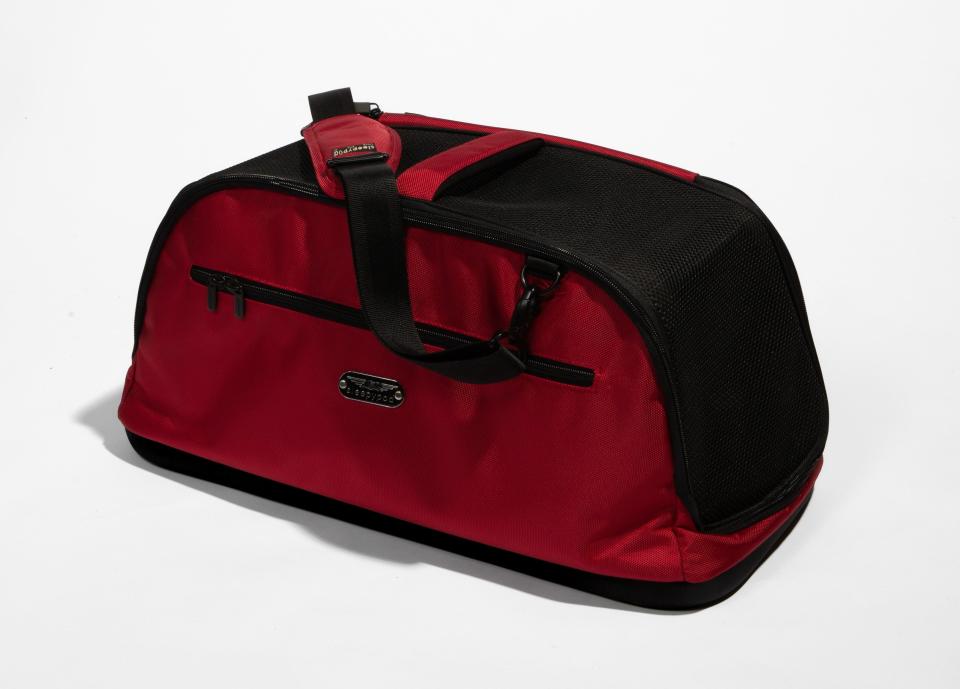 Sleepy Pod Pet Carrier in Red, $200, Bark International