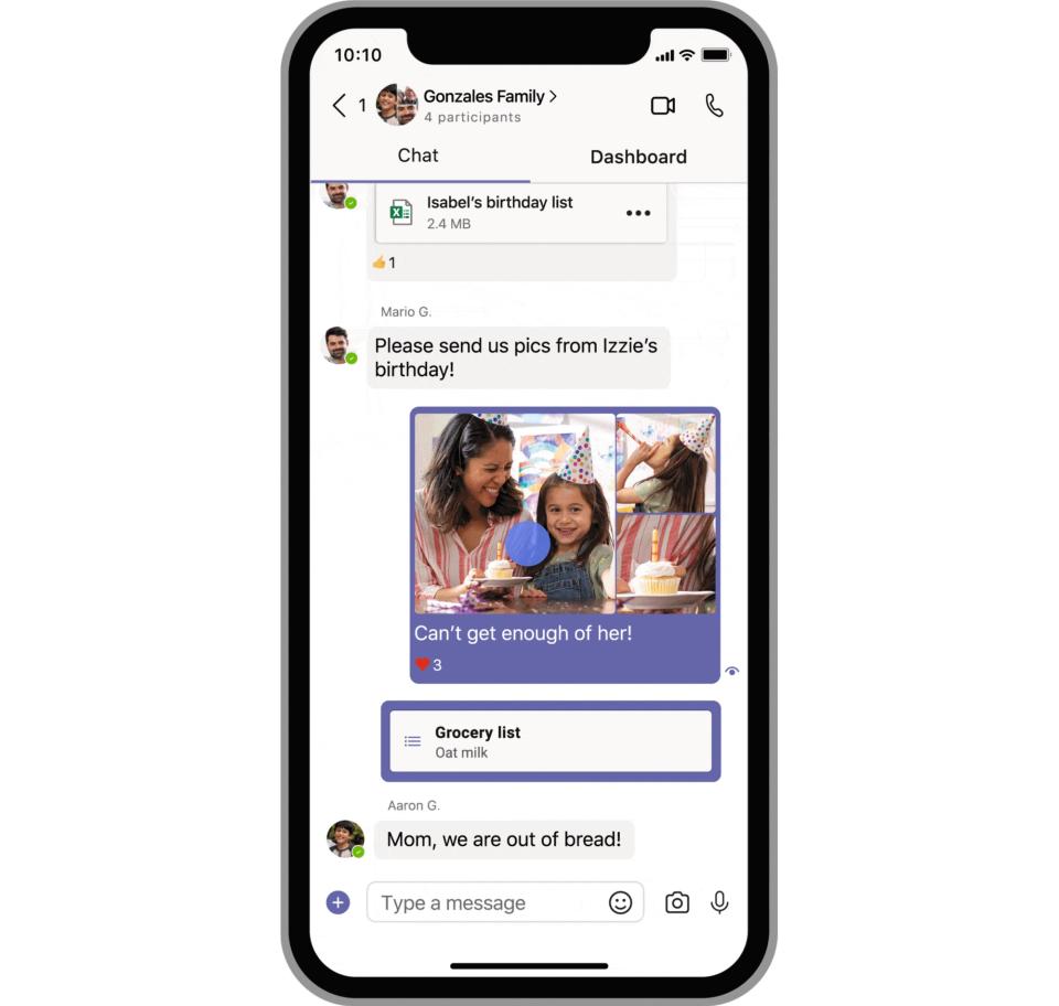 Microsoft says users will be able to create to-do lists, add calendar invitations, and more in the consumer version of Teams. (Image: Microsoft)