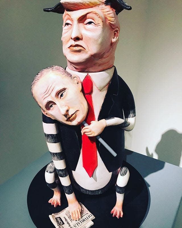 Artist Patti Warashina sculpture that depicts her view of former president Donald Trump