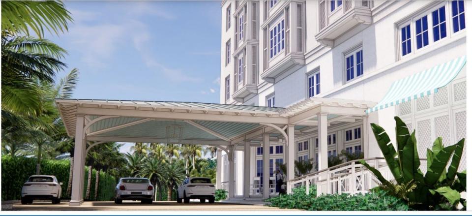 Naples Beach Club by Four Seasons will build a low-profile two-lane covered entry for the Gulf Shore Boulevard property. City Manager Jay Boodheshwar worked with hotel architects, city staff, Naples police chief and chief of fire rescue to choose the design.