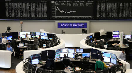 The German share price index DAX graph is pictured at the stock exchange in Frankfurt, Germany, May 27, 2019. REUTERS/Staff