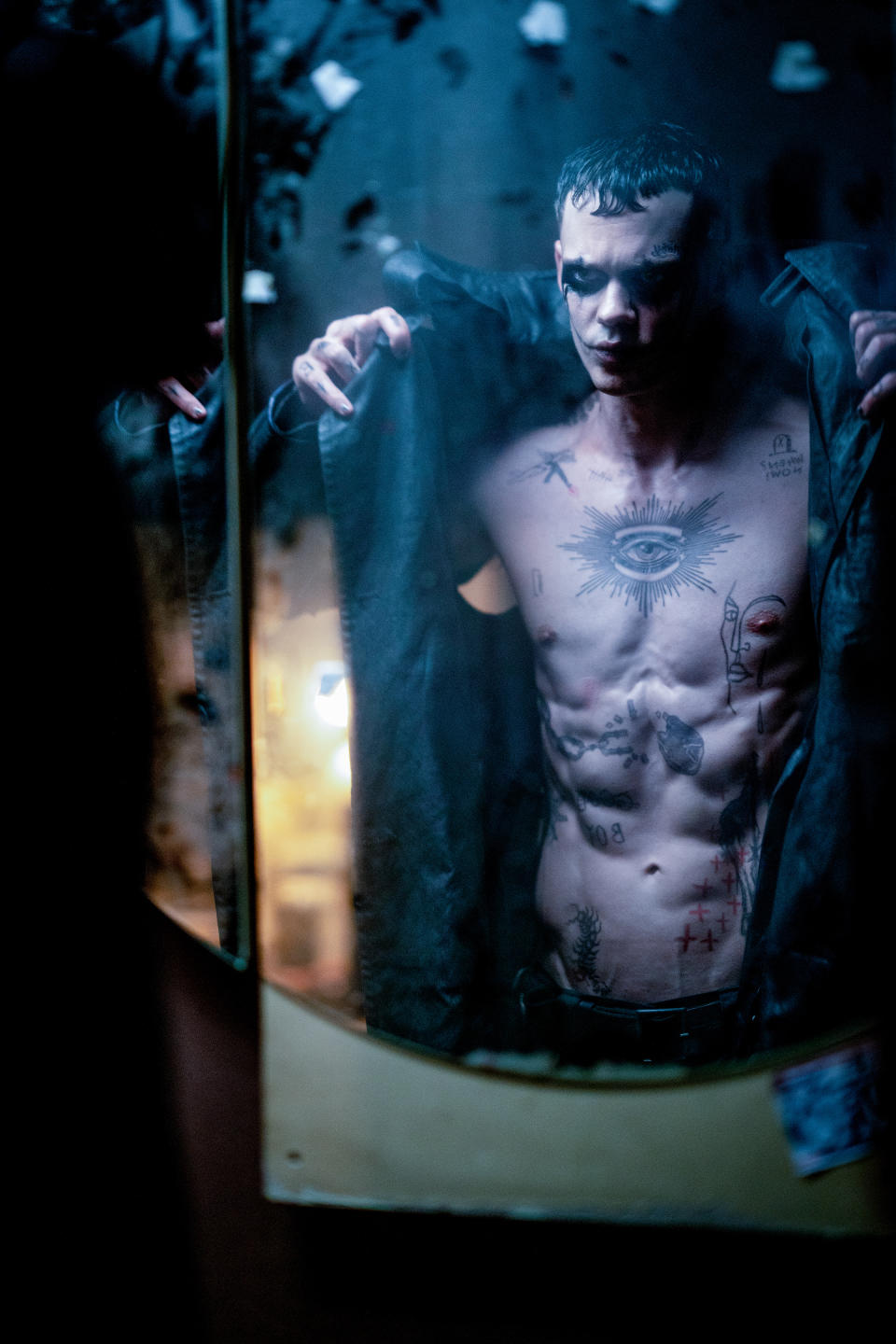 Bill Skarsgård in THE CROW. Photo Credit: Larry Horricks for Lionsgate